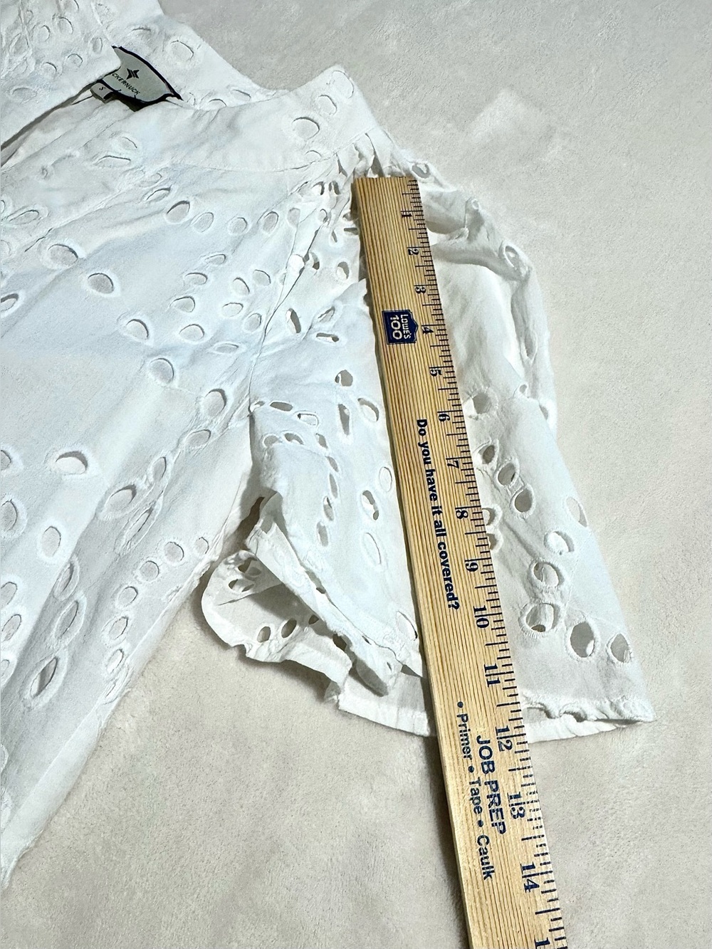 TUCKERNUCK White Eyelet Finley Flutter Sleeve Top Womens Sz Small 100% Cotton - Picture 9 of 12